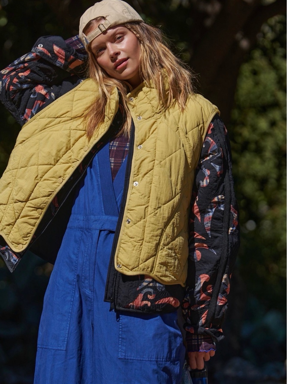 FP Movement Quinn Quilted Puffer Vest Saturn Mist Size XS